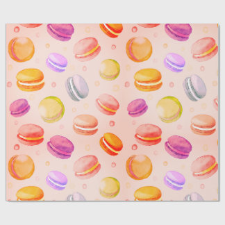 Colourful Macarons watercolor pattern paper