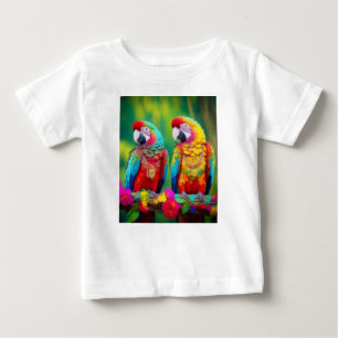 Colourful Macaw Birds On The Branch-67859 Baby T-Shirt