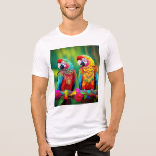 Colourful Macaw Birds On The Branch-67859 Tri-Blend Shirt