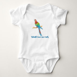 Colourful Macaw Parrot Baby Bodysuit