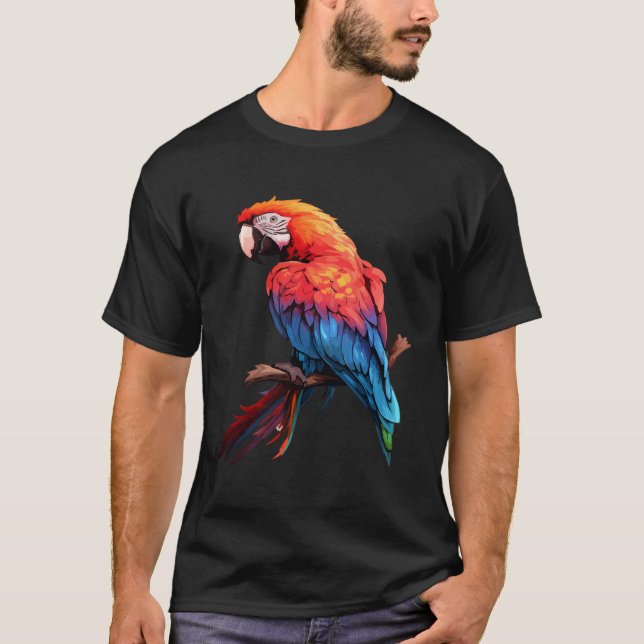 Colourful Macaw Parrot Bird Lover - Ornithology Pa T-Shirt (Front)
