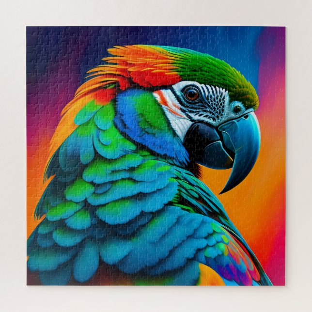 Colourful Macaw Parrot Bird Painting Jigsaw Puzzle (Vertical)