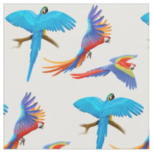 Colourful Macaw Parrots Fabric