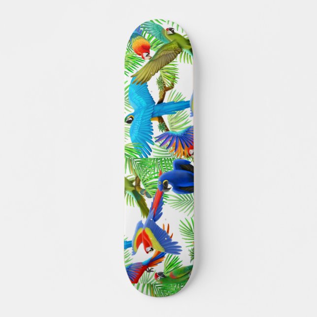 Colourful Macaw Parrots Skateboard (Front)
