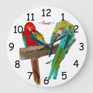 Colourful Macaw Parrots Wall Clock