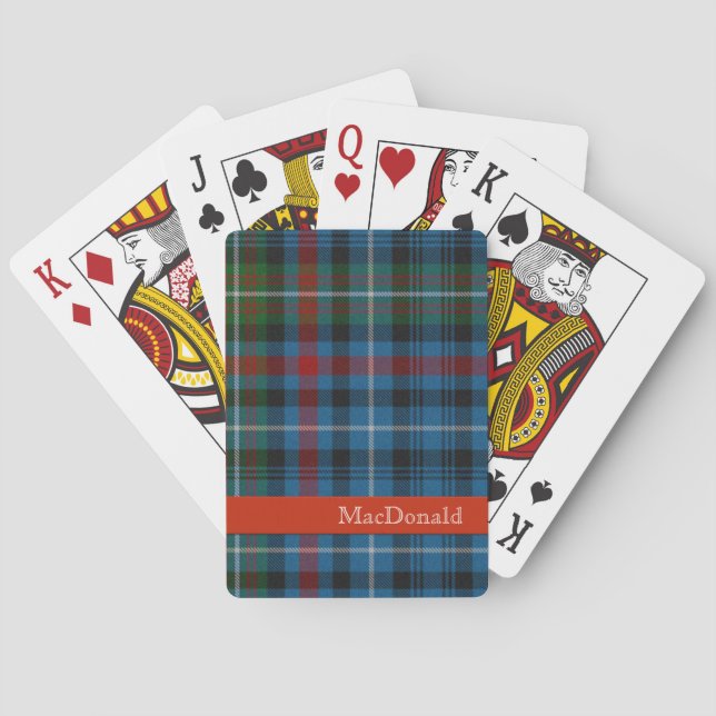 Colourful MacDonald Tartan Plaid Playing Cards (Back)