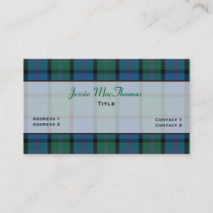 Colourful MacThomas Family Tartan Plaid Custom Business Card