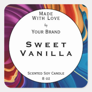 Colourful Made With Love Product Packaging Label