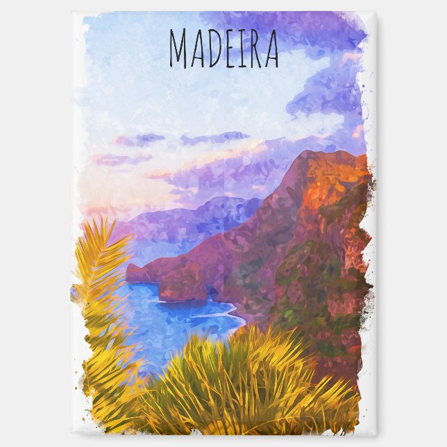 Colourful Madeira Portugal Scenery Travel  Magnet (Front)
