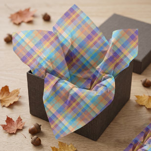 Colourful Madras Plaid Retro Tartan Fall Party Tissue Paper