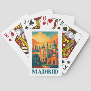 Colourful Madrid Spain Vintage Travel Playing Cards