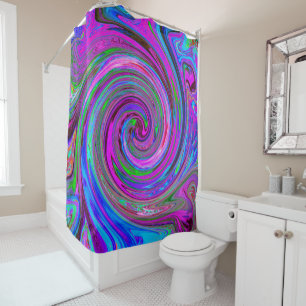 Colourful Magenta Swirl Retro Abstract Design