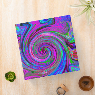 Colourful Magenta Swirl Retro Abstract Design Binder