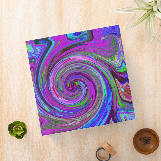 Colourful Magenta Swirl Retro Abstract Design Binder (In Situ)