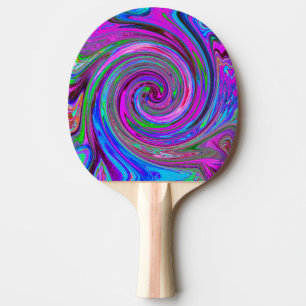 Colourful Magenta Swirl Retro Abstract Design Ping Pong Paddle