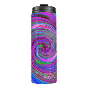 Colourful Magenta Swirl Retro Abstract Design Thermal Tumbler