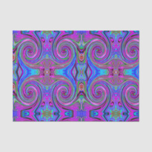 Colourful Magenta Swirl Retro Abstract Design Tissue Paper