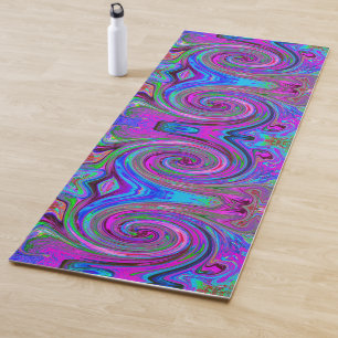 Colourful Magenta Swirl Retro Abstract Design Yoga Mat