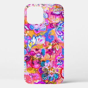 Colourful magic abstract floral iPhone 12 pro case