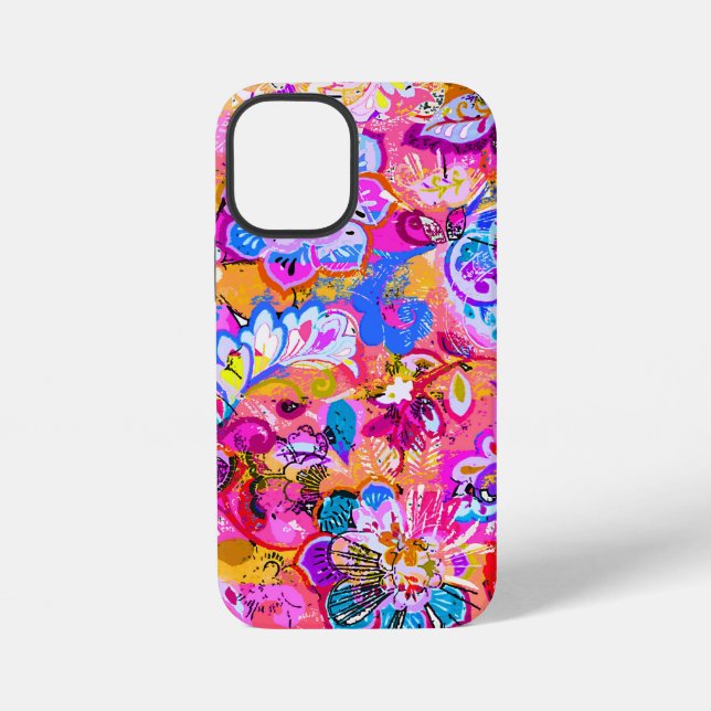 Colourful magic abstract floral iPhone case (Back)