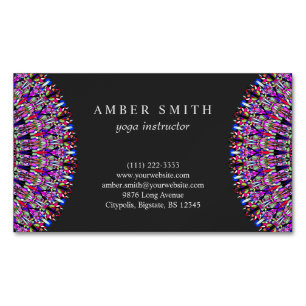 Colourful Magic Mandala Magnetic Business Card