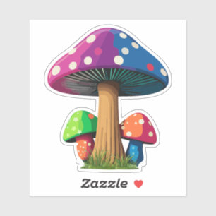 Colourful Magic Mushroom Sticker