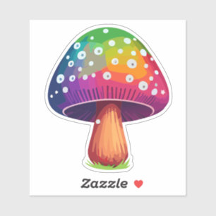 Colourful Magic Mushroom Sticker