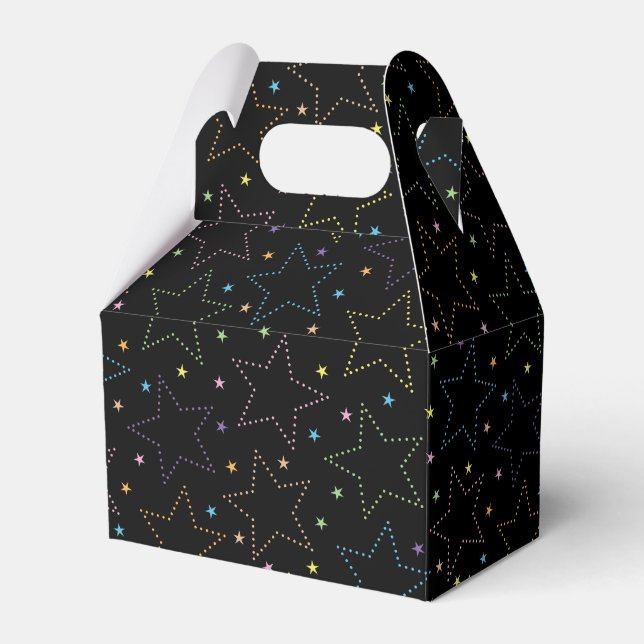 Colourful Magical Starry Night Sky Pattern Favor Box (Front Side)