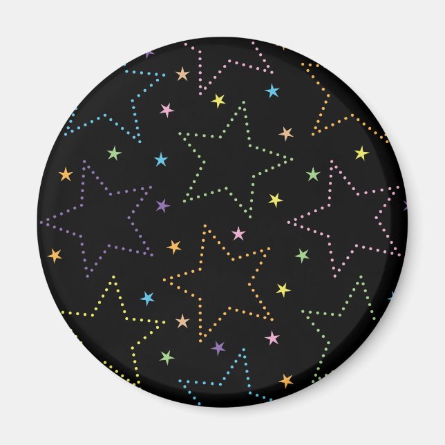 Colourful Magical Starry Night Sky Pattern Magnet (Front)
