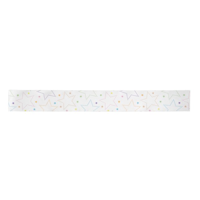 Colourful Magical Starry Night Sky Pattern Satin Ribbon (Front)