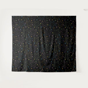 Colourful Magical Starry Night Sky Pattern Tapestry