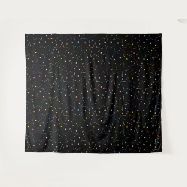 Colourful Magical Starry Night Sky Pattern Tapestry (Front (Horizontal))