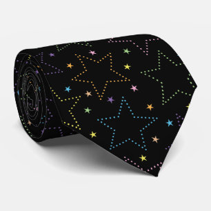 Colourful Magical Starry Night Sky Pattern Tie