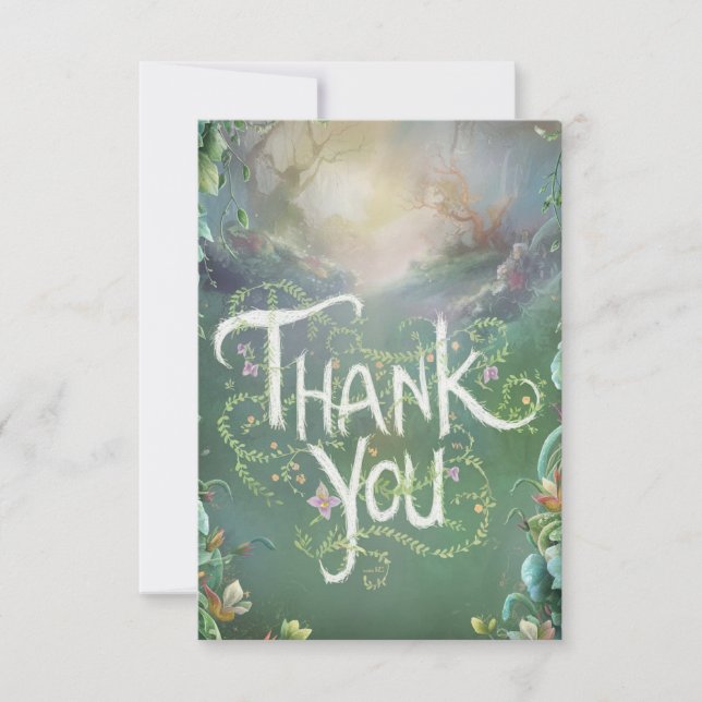 Colourful Magical Woods Woodland Thank You Card (Front)