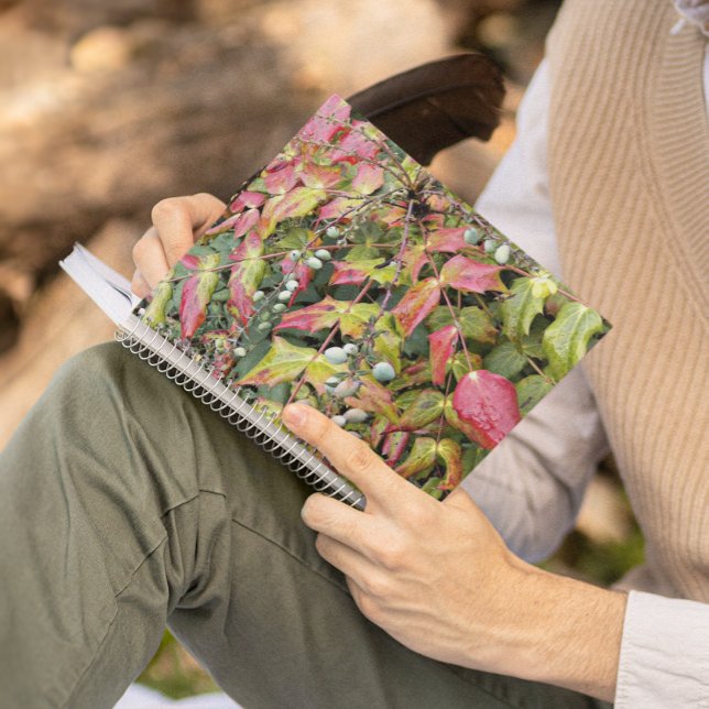 Colourful Mahonia Leaves with Berries Floral Notebook (In Situ)