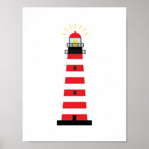 Colourful Maine West Quoddy Head Lighthouse Poster