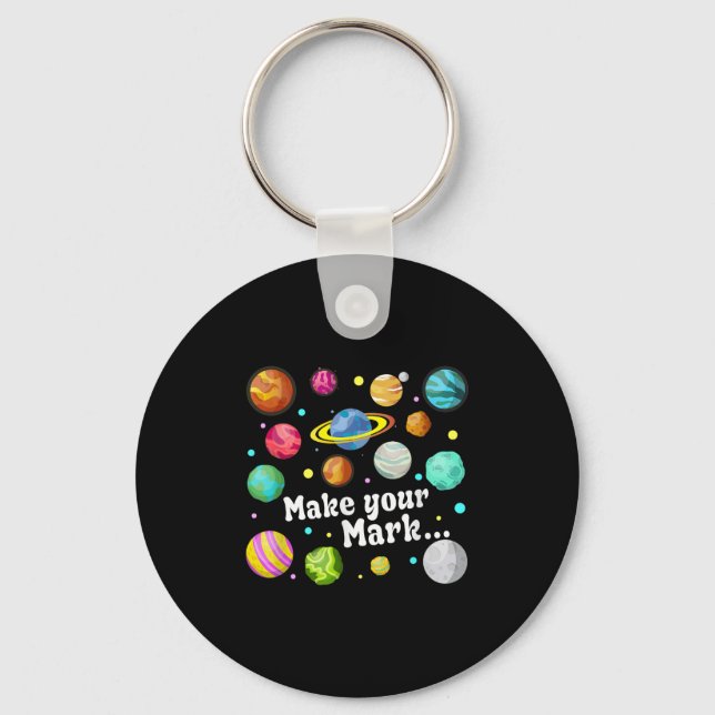 Colourful Make Your Mark Happy Dot Day Teacher Kid Keychain (Front)