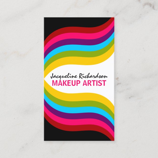 Colourful Makeup Artist Business Card (Front)