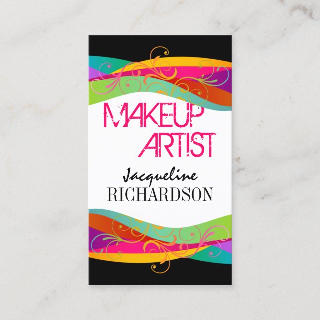 Colourful Makeup Artist Business Card (Front)