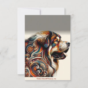 Colourful Male head note card (blank inside)