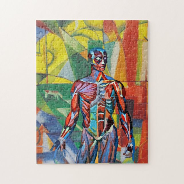 colourful male human anatomy abstract art jigsaw puzzle (Vertical)