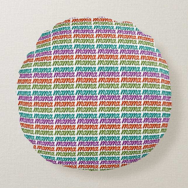Colourful Mama Gift Bag Round Pillow (Front)