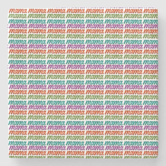 Colourful Mama Gift Bag Stone Coaster (Front)