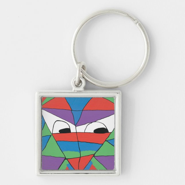 Colourful Man Abstract Keychain (Front)