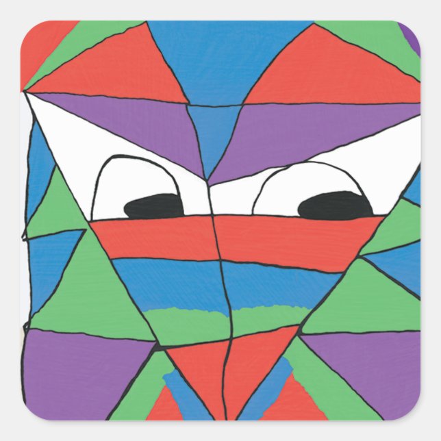 Colourful Man Abstract Square Sticker (Front)