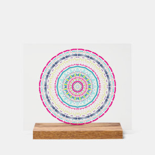 colourful mandala acrylic sign