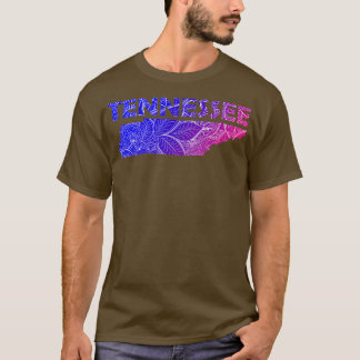 Colourful mandala art map of Tennessee with text i T-Shirt