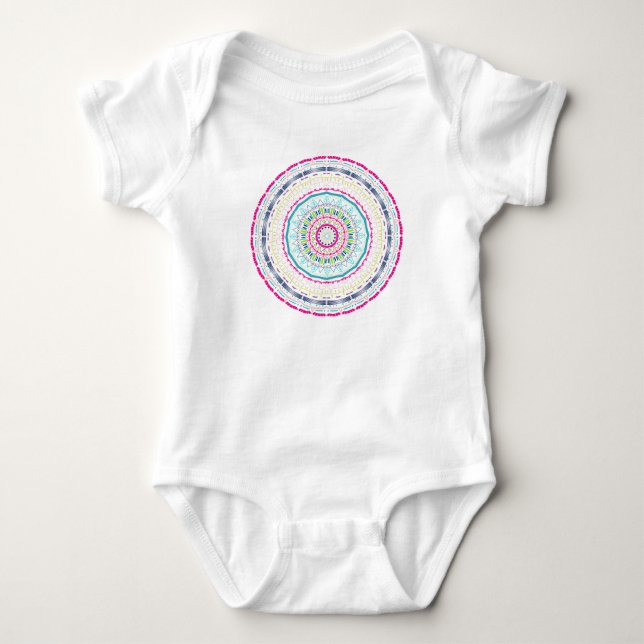 colourful mandala baby bodysuit (Front)