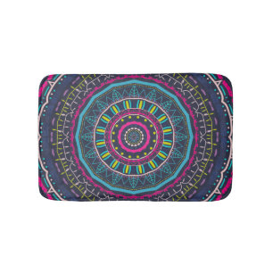 colourful mandala bath mat