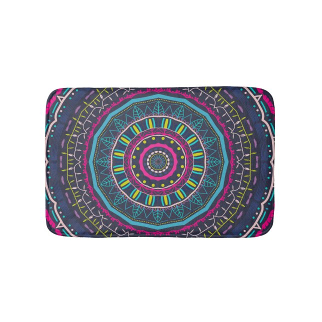 colourful mandala bath mat (Front)
